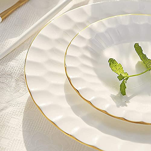 Stylish Dinner Set for Luxury Restaurant and Home, 60 Pieces Bone China Dinnerware Set | Porcelain Cereal Bowl and Steak Plate Set for Family Gathering and Wedding Gifts Kitchenware