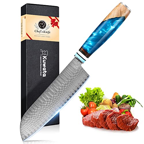 Santoku Knife, German Steel Pro Sharp Cooking Chef's Knife in Gift Box丨Razor Sharp, Stain and Corrosion Resistant, Best Choice for Home Kitchen Restaurant