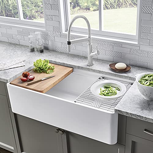 Blanco 523026 PROFINA Fireclay 36" Apron Front Farmhouse Kitchen Sink with Cutting Board, White